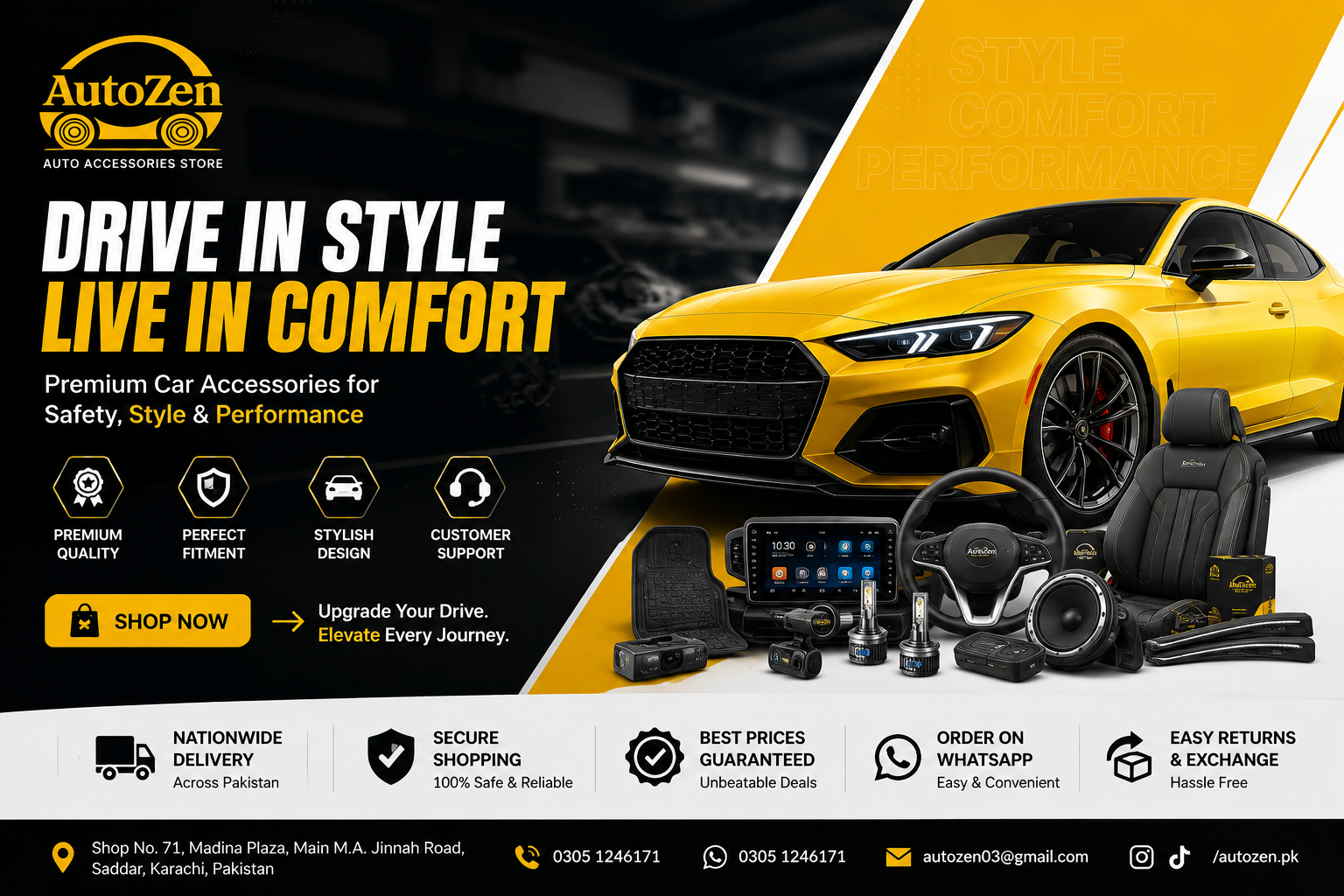 Autozen.pk — premium car accessories for safety, style and performance
