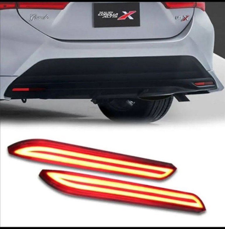 Red LED lava style rear bumper reflector lights